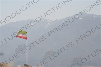 Iranian Flag Flying over Alamut Castle