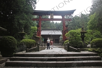 Torii at Fujiyoshida Sengen Shrine in Fujiyoshida