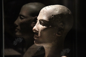 Ancient Egyptian Bust in the Louvre Museum in Paris