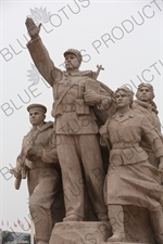 'Heroes of the Revolution' Sculpture outside the Chairman Mao Memorial Hall/Mao's Mausoleum (Mao Zhuxi Jinnian Tang) in Tiananmen Square in Beijing