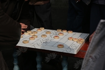 Chinese Chess in the Long Corridor (Chang Lang) in the Temple of Heaven (Tiantan) in Beijing