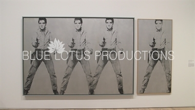 'Triple Elvis [Ferus Type]' and 'Single Elvis [Ferus Type]' on Display in the 'Andy Warhol - From A to B and Back Again' Exhibition at the Whitney in New York City