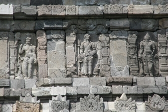 Carving on the Wall of a Building at Prambanan Temple Compound near Yogyakarta