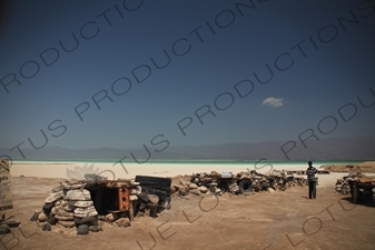 Tyres and Other Scrap on the side of Lake Assal in Djibouti