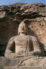 Buddha Carving at the Yungang Grottoes (Yungang Shiku) near Datong in Shanxi Province