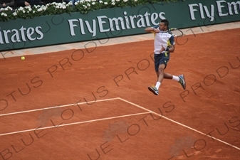 Jo-Wilfried Tsonga on Philippe Chatrier Court at the French Open/Roland Garros in Paris