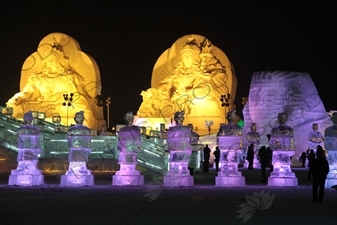 Ice and Snow Sculptures at the Harbin Ice and Snow Festival in Harbin