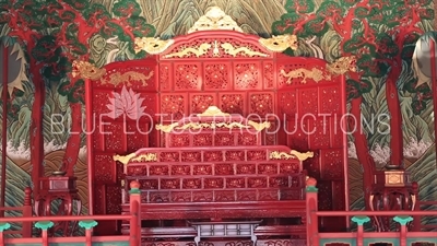 Throne in Geunjeong Hall (Geunjeongjeon) at Gyeongbok Palace (Gyeongbokgung) in Seoul