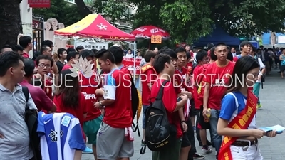 Football Fans outside Yuexiushan Stadium (Yuexiushan Tiyuchang) on Derby Day in Guangzhou