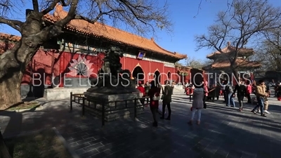 Incense Burning in front of the Gate of Peace and Harmony (Yonghe Men) in the Lama Temple in Beijing