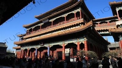 Pavilion of Ten Thousand Joys (Wanfu Ge) in the Lama Temple in Beijing