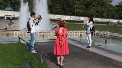 Fountain of Warsaw (Fontaine de Varsovie) in the Gardens of the Trocadero (Jardins du Trocadero) in Paris