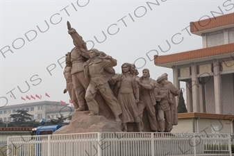 'Heroes of the Revolution' Sculpture outside the Chairman Mao Memorial Hall/Mao's Mausoleum (Mao Zhuxi Jinnian Tang) in Tiananmen Square in Beijing