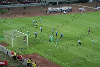 Players During a Chinese Super League Match between Beijing Guoan and Dalian Shide at the Workers' Stadium (Gongren Tiyuchang) in Beijing