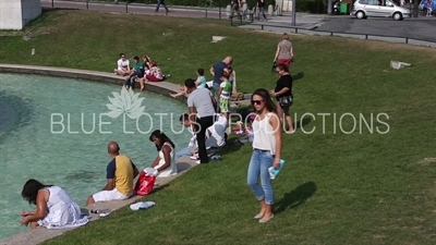 Fountain of Warsaw (Fontaine de Varsovie) in the Gardens of the Trocadero (Jardins du Trocadero) in Paris