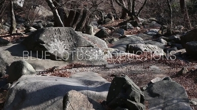 Rock Engraving at Entrance to Beomeosa Temple in Busan