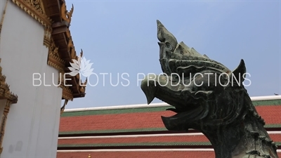 Tantima Bird (Nok Tantima) Guardian Statue at entrance to Phra Sawet Kudakhan Wihan Yot at the Emerald Temple/Chapel (Wat Phra Kaew) at the Grand Palace in Bangkok