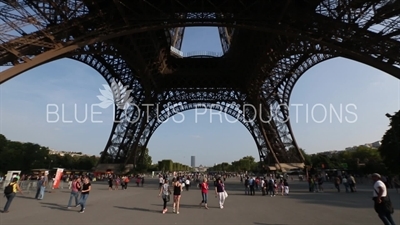 Eiffel Tower, Field of Mars (Champ de Mars) and the Military Academy (Ecole Militaire) in Paris