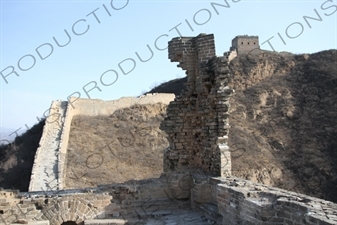 Unnamed Building/Tower (Wuming Lou) and the Black Building/Tower (Heilouzi) on the Jinshanling Section of the Great Wall of China