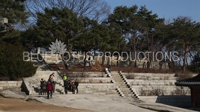 Stone Stairway leading to the Wind Streamer Pedestal at Changgyeong Palace (Changgyeonggung) in Seoul