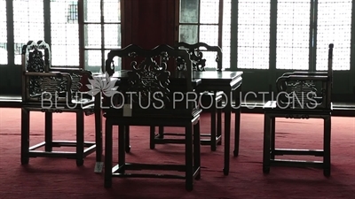 Chairs and Table in Huijeong Hall (Huijeongdang) at Changdeok Palace (Changdeokgung) in Seoul