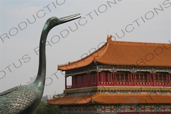 Crane Sculpture outside the Hall of Supreme Harmony (Taihe Dian) in the Forbidden City in Beijing