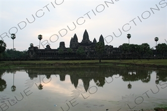 Exterior of Angkor Wat Reflecting in Lake