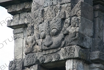 Relief Carving on a Building at Prambanan Temple Compound near Yogyakarta