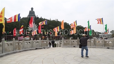 Person Praying to the Tian Tan/Big Buddha on Lantau Island