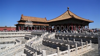 Hall of Preserving Harmony (Baohe Dian) and Hall of Complete Harmony (Zhonghedian) in the Forbidden City in Beijing