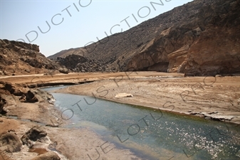 Small River Flowing in to Lake Assal in Djibouti