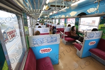 Thomas the Tank Engine Themed Train Travelling between Tokyo and Fujiyoshida