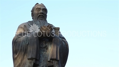 Confucius Statue outside the Hall of Sacrifice for Ethics (Yilun Tang) in the Imperial College (Guozijian) in Beijing