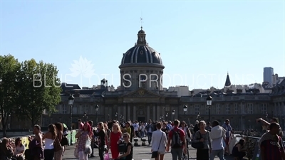 Pont des Arts and the French Institute (Institut de France) in Paris