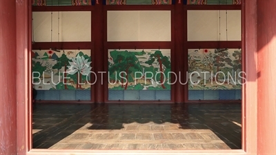 Interior of Gyotae Hall (Gyotaejeon) at Gyeongbok Palace (Gyeongbokgung) in Seoul