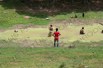 Boys Fishing in Angkor Thom