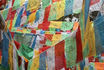 Buddhist Prayer Flags near Shangri-La/Zhongdian (Xiang Ge Li La) City