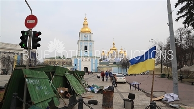 Protest Camp in front of St. Michael's Golden-Domed Monastery in Kiev