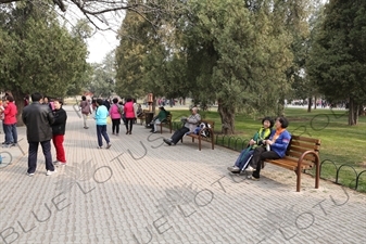 People in the Temple of Heaven (Tiantan) in Beijing