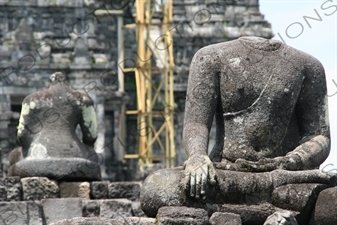 Statues outside a Building at Prambanan Temple Compound near Yogyakarta