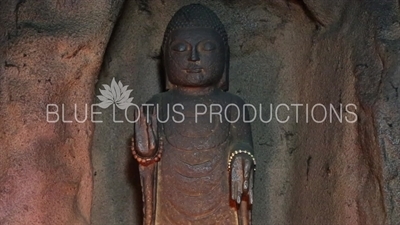 Statue on the Altar inside the Cave Shrine at the Haedong Yonggung Temple (Haedong Yonggungsa) in Busan