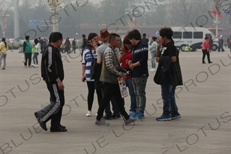 People in Tiananmen Square in Beijing