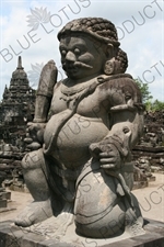 Statue outside a Building at Prambanan Temple Compound near Yogyakarta