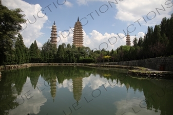 Three Pagodas of Chongsheng Temple (Chongsheng Si San Ta) near the Old City in Dali