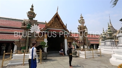 Maiyarap and Wirunchambang Guardian Demons at Entrance to the Emerald Temple/Chapel (Wat Phra Kaew) at the Grand Palace (Phra Borom Maha Ratcha Wang) in Bangkok