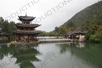 Moon Embracing Pavilion (Deyue Lou) on the Black Dragon Pool (Heilongtan) in Jade Spring Park (Yu Quan Gongyuan) near the Old City of Lijiang