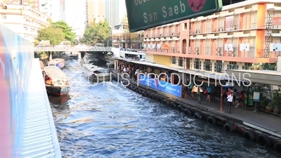 Passenger Barge on a Canal in Bangkok