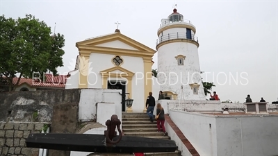 Chapel of Our Lady of Guia (Capela de Nossa Senhora da Guia) and Lighthouse in Guia Fortress (Fortaleza da Guia) in Macau