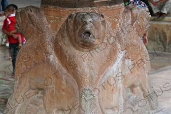 Lion Carvings on a Column in Chehel Sotoun in Esfahan/Isfahan