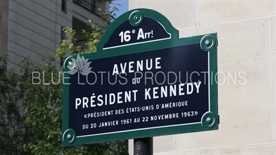 'Avenue du Président Kennedy' Street Sign in Paris